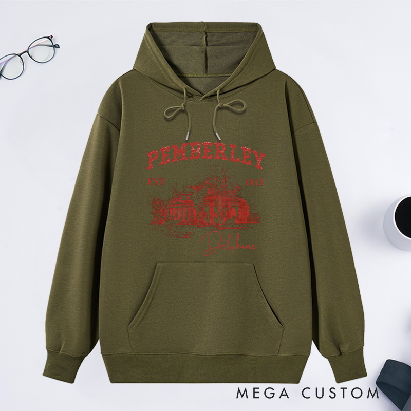 Personalized Pemberley Light Academia Classic Hoodies Custom Book Lover Hoodies with Name Librarian Gift Book Lover Gift for Reader