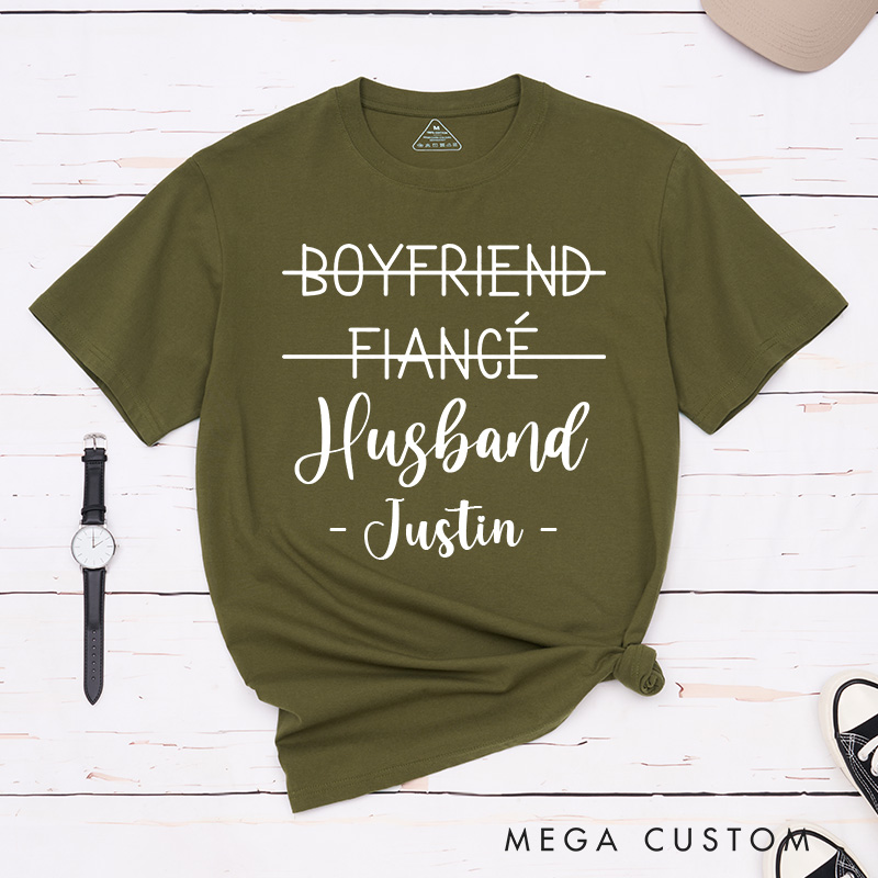 Personalized Couple Hubby and Wifey Matching T-Shirt Valentine's Day Mr. and Mrs. T-Shirt for Husband Wife Boyfriend Girlfriend Gift