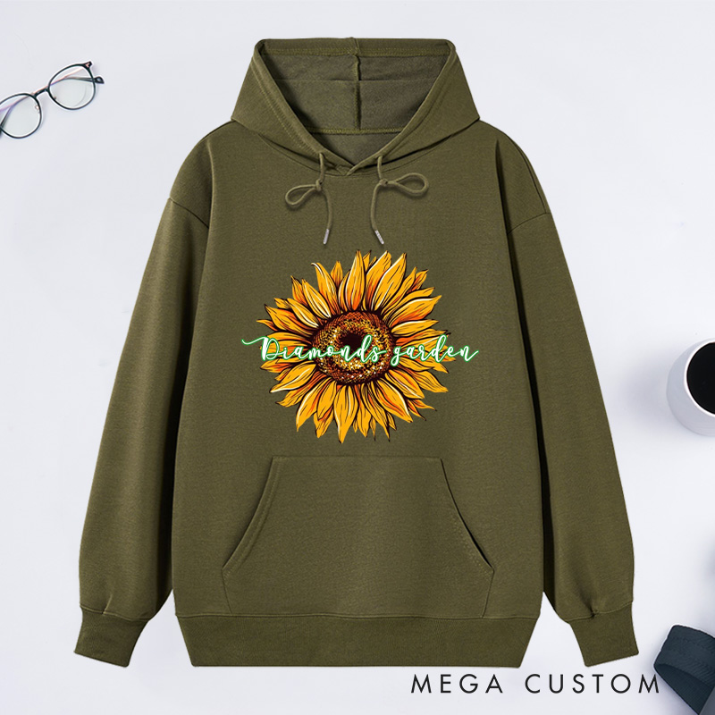 Personalized Sunflower Classic Hoodies Custom Hoodies with Name Plant Lover Gift Gardening Lover Gift for Gardener Gift