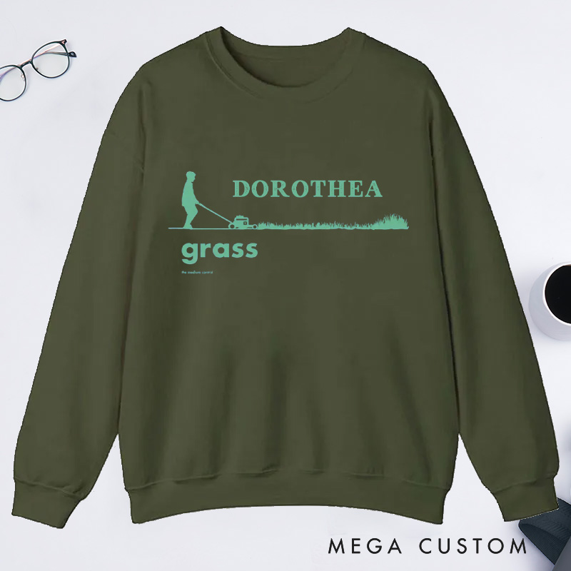 Personalized Grass Men's Classic Sweatshirts Garden Sweatshirt with Name Gardener Sweatshirt Plant Lover Gift Gardening Gift for Father