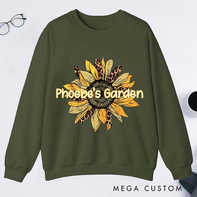Personalized Sunflower Classic Sweatshirts with Name Gardener Sweatshirt Plant Lover Gift Gardening Lover Gift for Gardener Gift