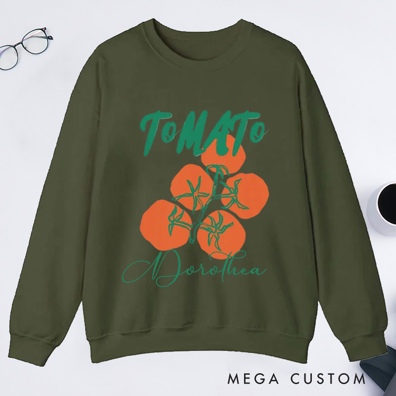 Personalized Tomato Classic Sweatshirts  Farmers Market Sweatshirt Gardener Sweatshirt with Name Plant Lover Gift Gardening Lover Gift