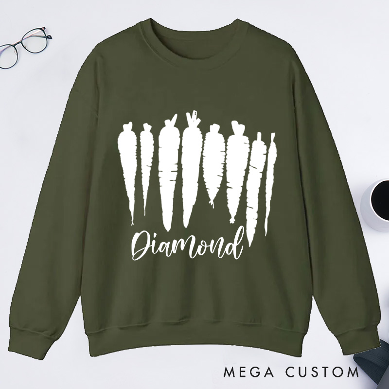 Personalized Carrot Classic Sweatshirts Wildflowers Food Sweatshirt Vegetable Sweatshirt Plant Lover Gift Gardening Gifts Farmer Gift