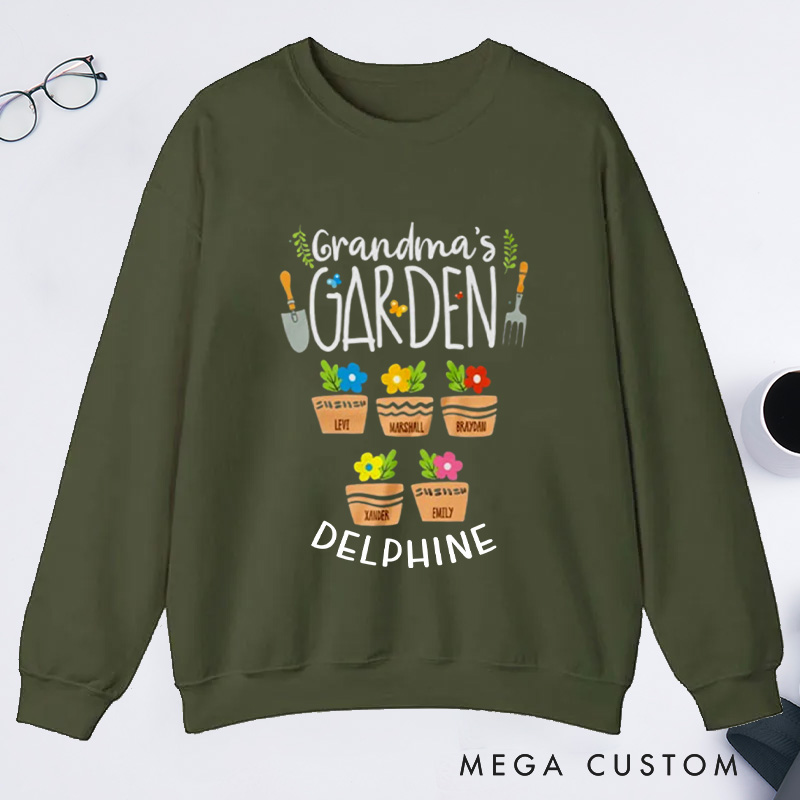 Personalized Grandma's Garden Classic Sweatshirts Grandma Sweatshirt Nana Sweatshirt Grandma Gift Gardening Gifts Mother's Day Gift