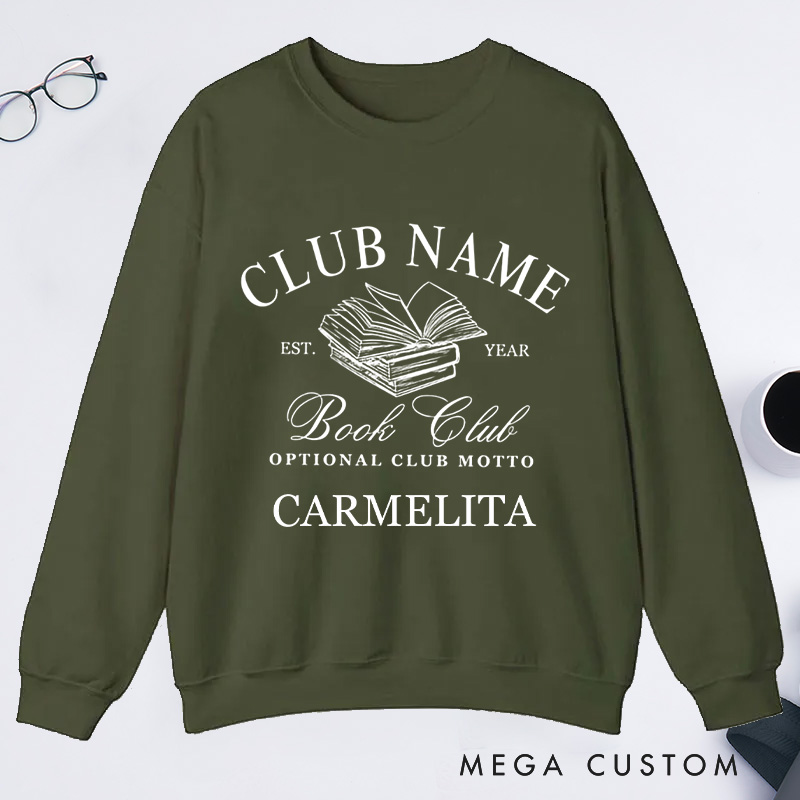 Personalized Book Club Classic Sweatshirts Custom Bookish Sweatshirt with Name Reading Club Sweatshirt Book Lover Gift Librarian Gift Reading Gift