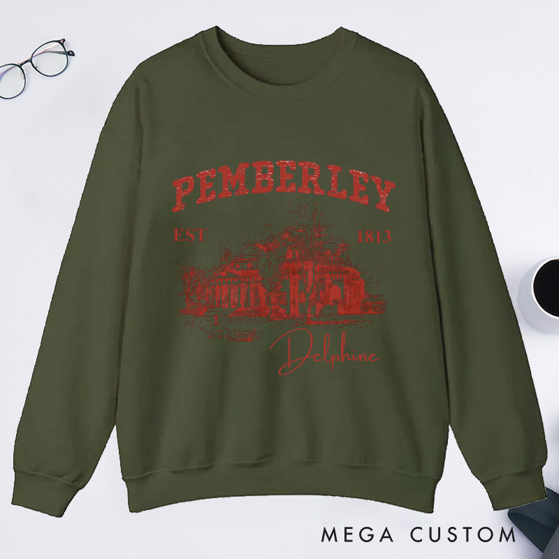 Personalized Pemberley Light Academia Classic Sweatshirts Custom Bookish Sweatshirt Literature Literary Sweatshirt Book Lovers Gift Librarian Gift