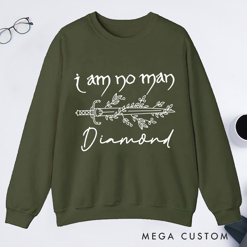 Personalized I Am No Man Classic Sweatshirts Reading Fandom Sweatshirt Bookish Sweatshirt with Name for Book Lover Gift Librarian Gift