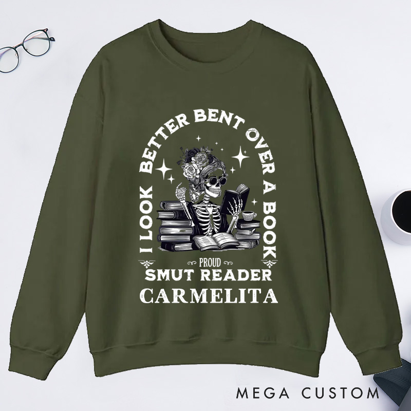 Personalized Spread Those Pages Classic Sweatshirts I look Better Bent Over A Book Bookish Sweatshirt with Name Book Lovers Gift Librarian Gift