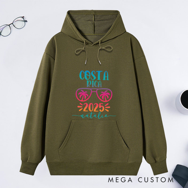 Personalized Costa Rica 2025 Classic Hoodies San Hose Travel T-shirt Summer Family Tee Costa Rica Vacation Shirt Cute Beach Shirt
