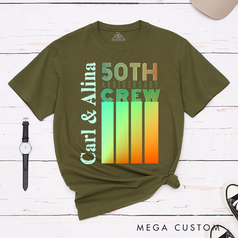 Personalized Couple 30th Cruise Anniversary Crew T-Shirt Modern Celebration Anniversary Shirt Couple T-Shirts for Husband Wife