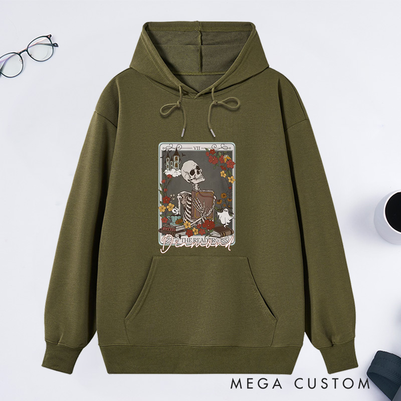 Personalized the Reader Tarot Card Crewneck Classic Hoodies Bookish Hoodies Custom Book Lover Hoodies with Name Librarian Gift Reader Gift