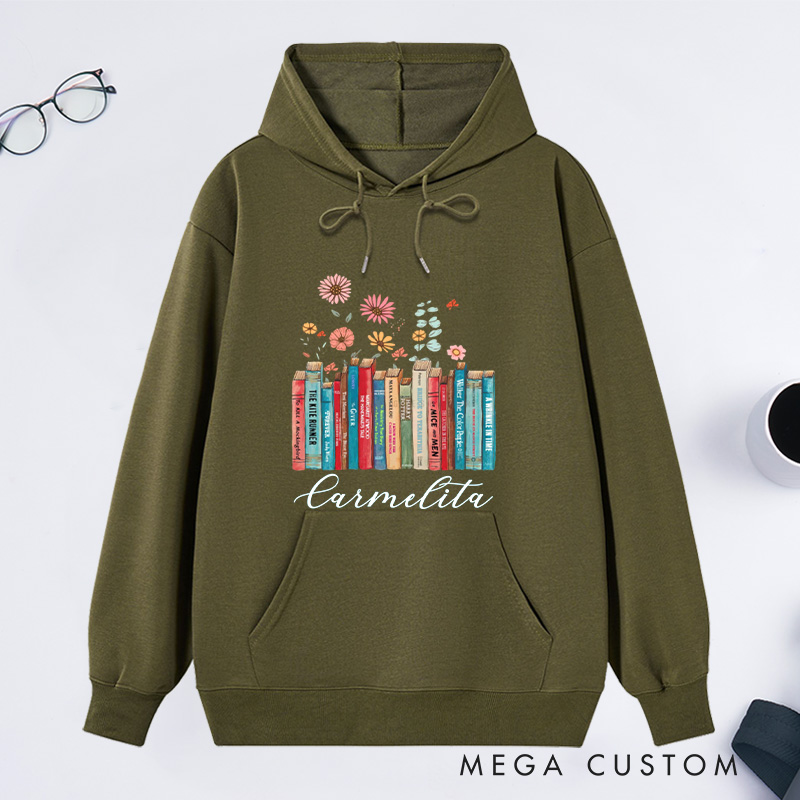 Personalized I'm with the Banned Classic Hoodies Floral Books Hoodies Custom Bookish Hoodies with Name Librarian Gift Book Lover Gift for Reader