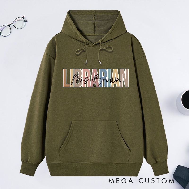 Personalized Librarian Classic Hoodies Custom Librarian Hoodies with Name Librarian Gift Librarian Day Gift