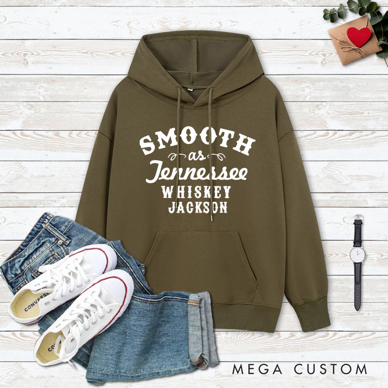 Personalized Couple Smooth as Tennessee Whiskey Valentine's Day Hoodie Sweet as Strawberry Wine Sweatshirt for Boyfriend Girlfriend Husband Wife