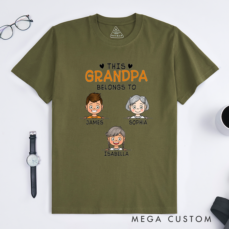 Personalized This Grandpa Belongs To Classic T-shirt