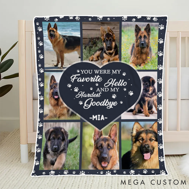 Personalized Pet Lover Custom Photo My Hardest Goodbye Throw Blanket