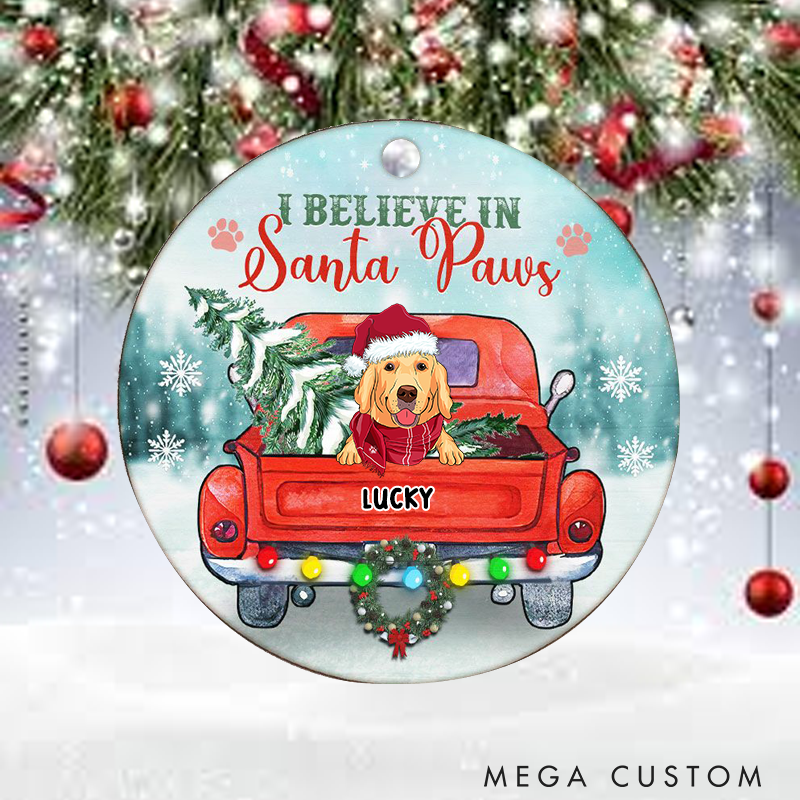 Personalized Dog Lover We Woof You a Merry Christmas  Ornament