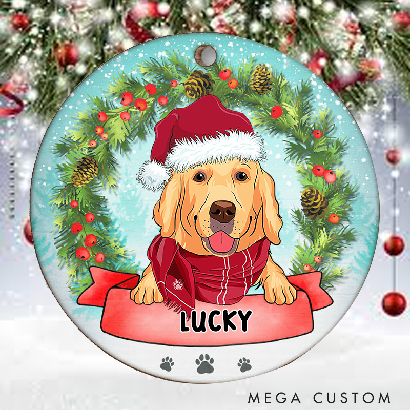 Personalized Dog Lover Merry Christmas with the Dog Christmas Ornament
