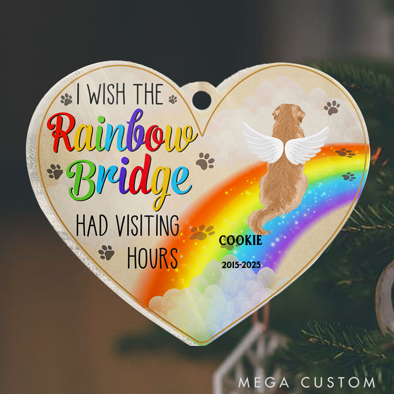 Personalized Dog Lover I Wish the Rainbow Bridge Ornament