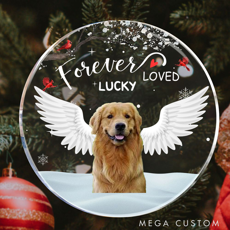Personalized Pet Lover Forever Loved Pet Loss Christmas Ornament