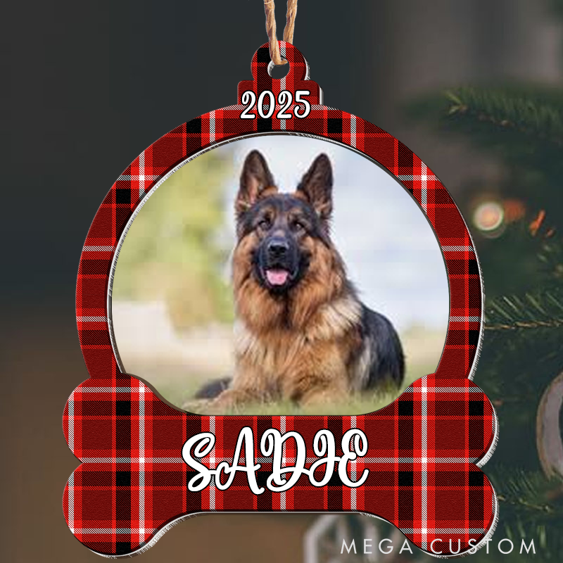 Personalized Dog Lover Custom Dog with Christmas Snow Christmas Ornament