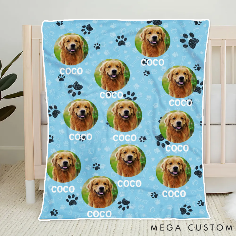 Personalized Pet Lover Custom Face Pet Throw Blanket