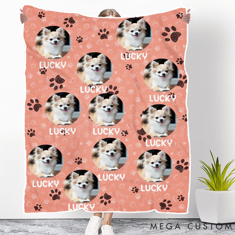 Personalized Pet Lover Custom Face Pet Throw Blanket