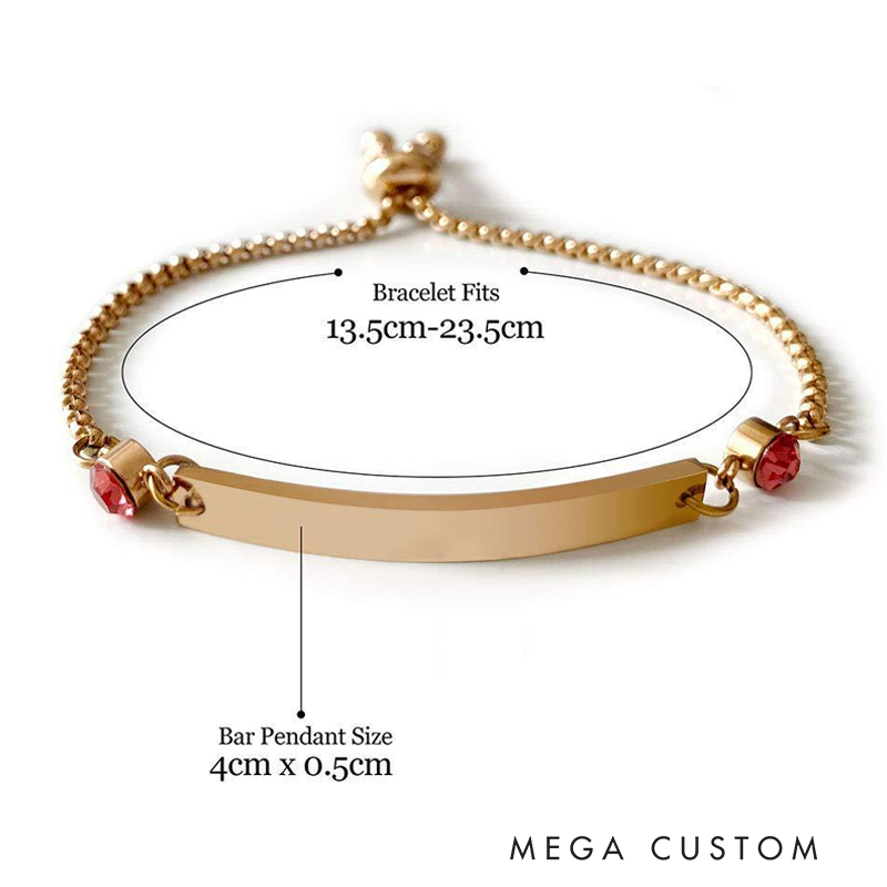 Personalized Birthstone Bracelet for Teacher Electrocardiogram Engraved Bracelet Jewelry Gift for Teachers