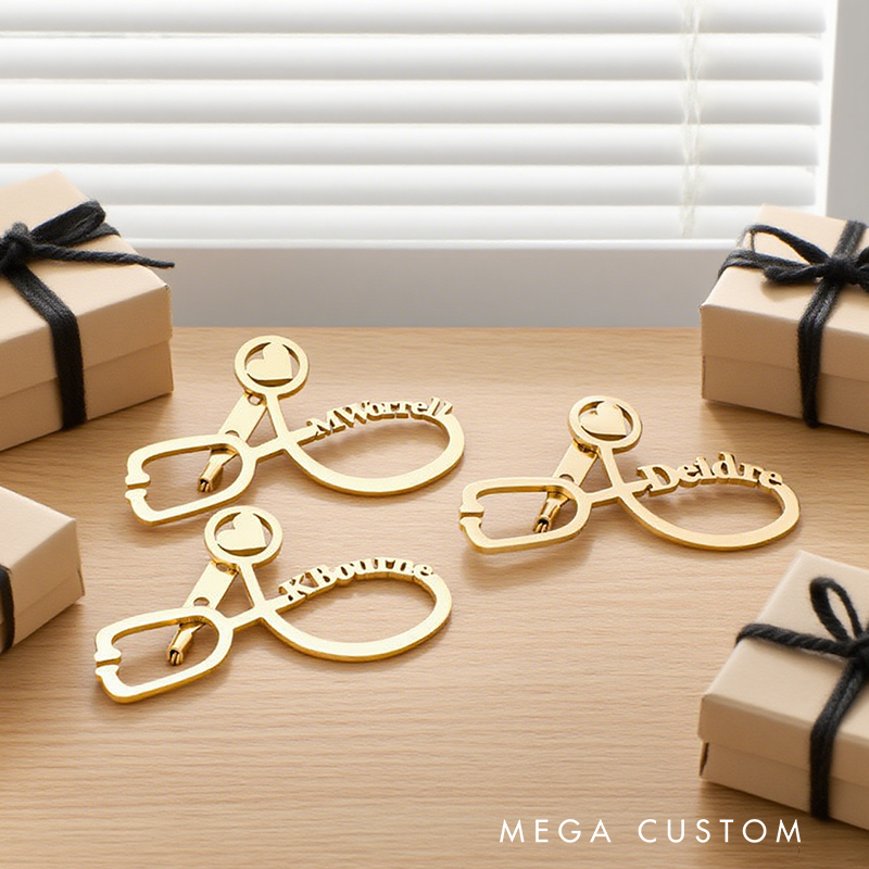 Personalized Stethoscope Name Brooch Custom Doctor Nurse Pin Heart Stainless Steel Badge Nurses Gifts