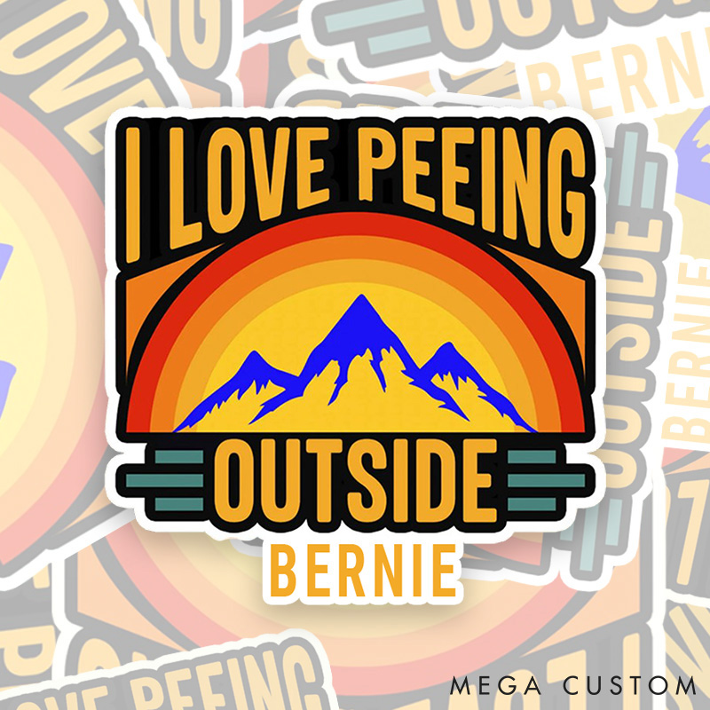 Personalized I Love Peeing Outside Sticker Adventure Camping Mountain Sticker for Nature Travelers Outdoors Lover Gift