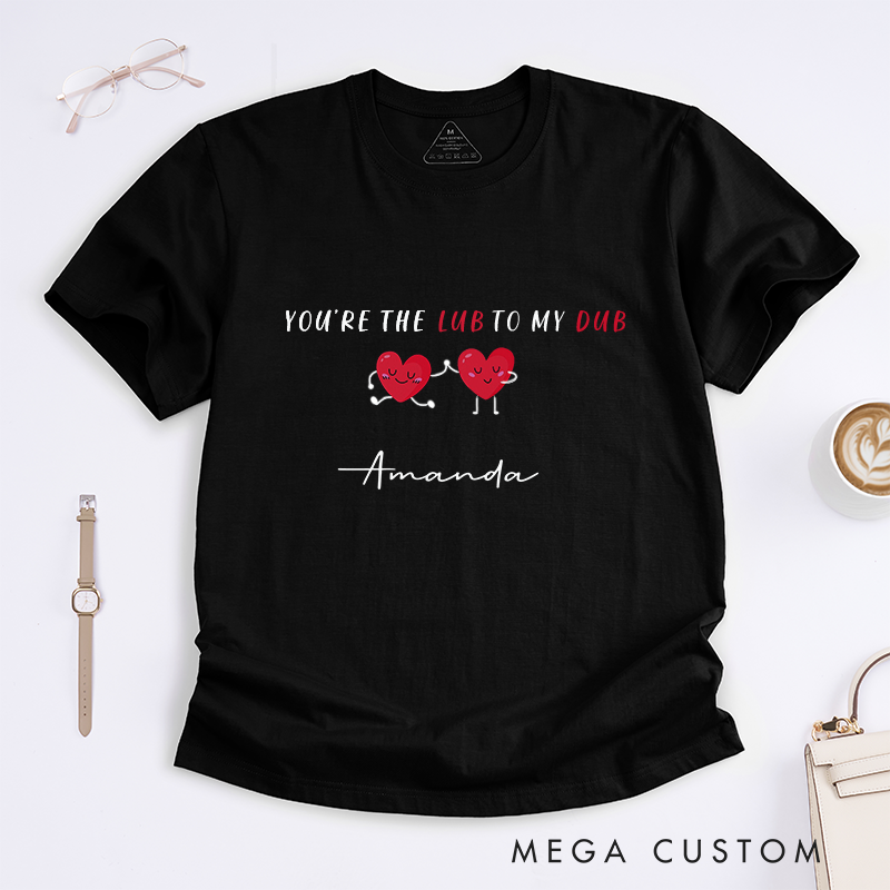 Personalized Nurse T-Shirts You’re the Lup to My Dup Heartbeat Shirt Fun and Cute Gift for Nurses
