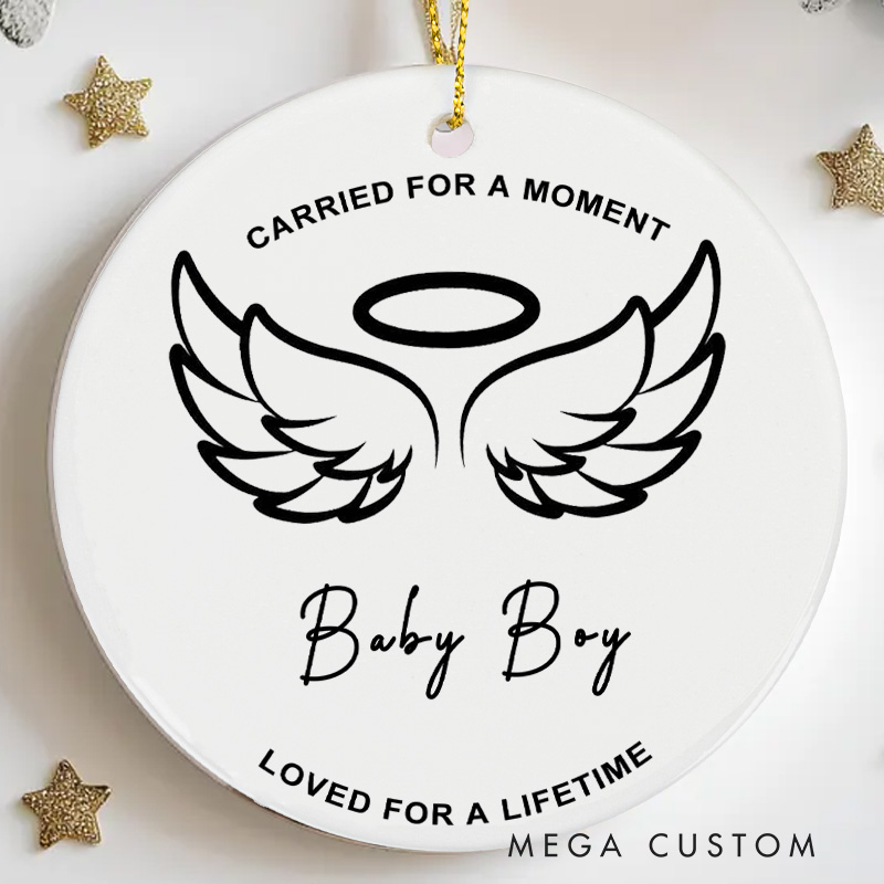 Personalized Baby Loss Ornament Miscarriage Ornament Stillbirth Gift for Mothers Sympathy Gift Angel Wings Infant Loss Ornament 