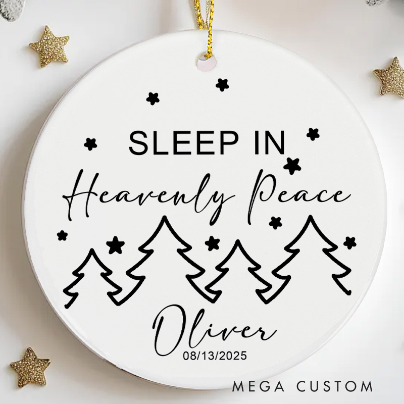 Personalized Miscarriage Memorial Ornament Sleep in Heavenly Peace Christmas Memorial Ornament Remembrance Gift Miscarriage Keepsake