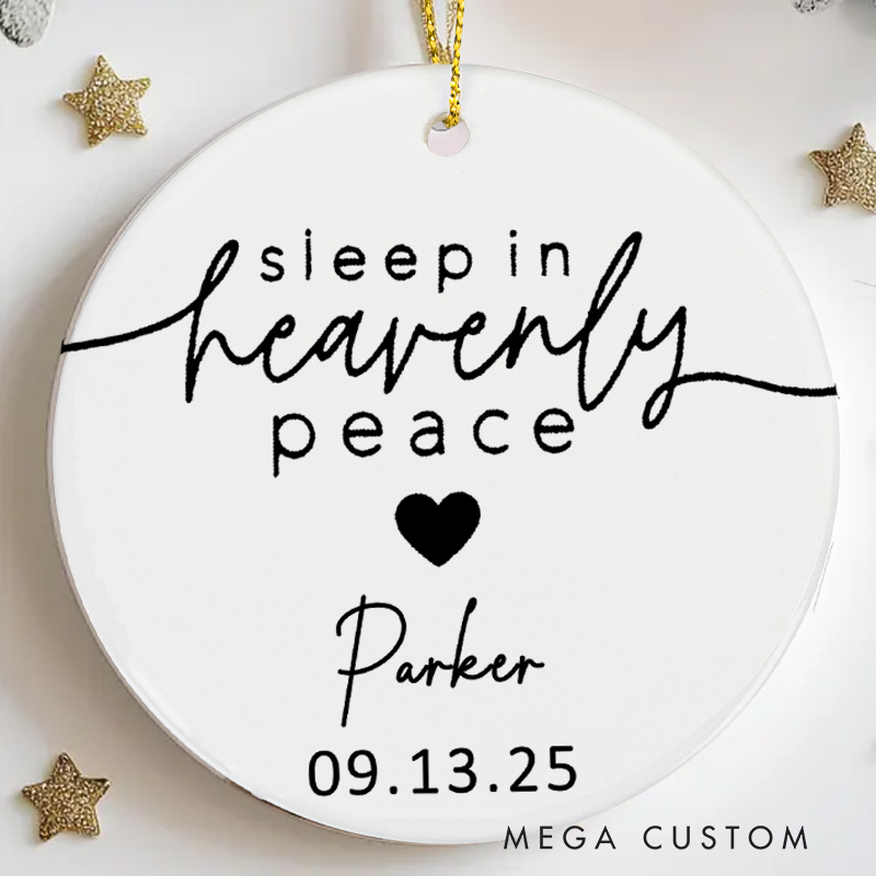 Personalized Baby Loss Ornament Sleep in Heavenly Peace Miscarriage Infant Loss Memorial Ornament Custom Remembrance Gift for Stillborn Baby