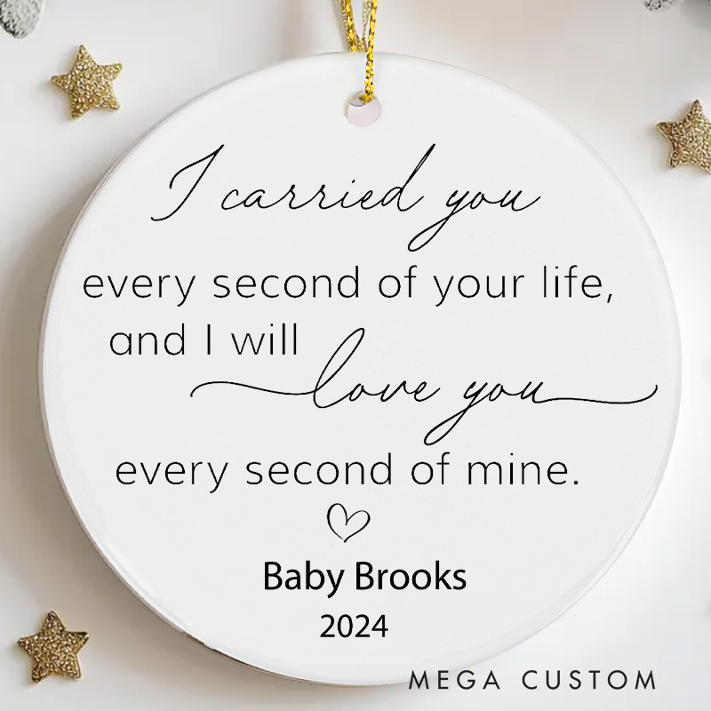 Personalized Miscarriage Ornament Baby Memorial Ornament Carried for A Moment Sympathy Gift Rainbow Angel Keepsake