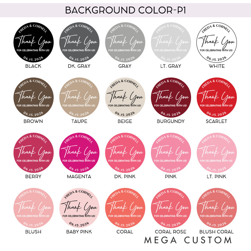 Personalized Couple Wedding Thank You 3" Stickers with Name Newlyweds Wedding Cookie Bag Stickers Party Favors Label Candle Tags Bridal Shower Favor