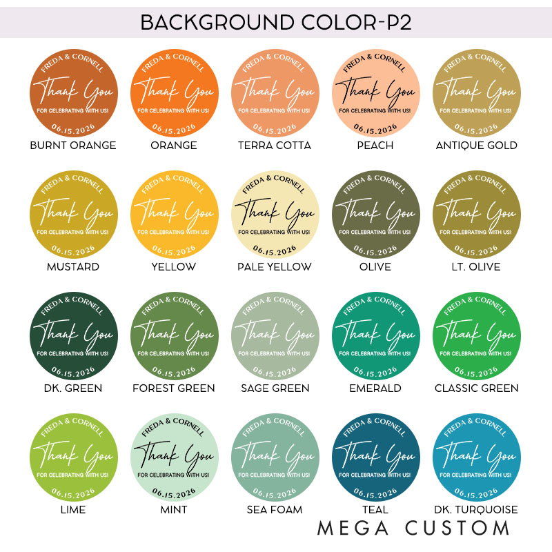 Personalized Couple Wedding Thank You 3" Stickers with Name Newlyweds Wedding Cookie Bag Stickers Party Favors Label Candle Tags Bridal Shower Favor