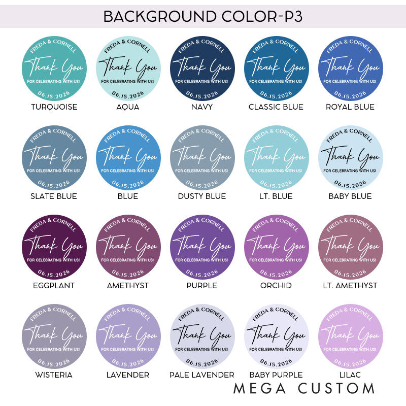 Personalized Couple Wedding Thank You 3" Stickers with Name Newlyweds Wedding Cookie Bag Stickers Party Favors Label Candle Tags Bridal Shower Favor