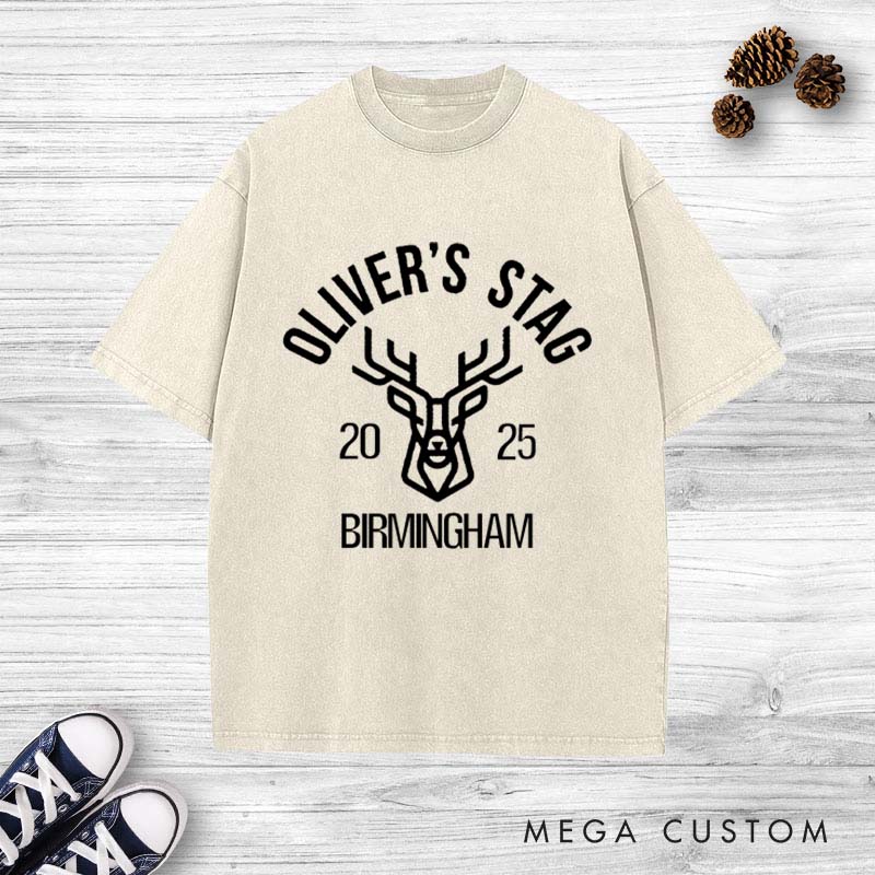 Personalized Groom Stag Party Washed T-Shirt Groomsmen Wedding Favors T-Shirt Retro Groomsman Bach y2k Washed T-Shirts for Best Man