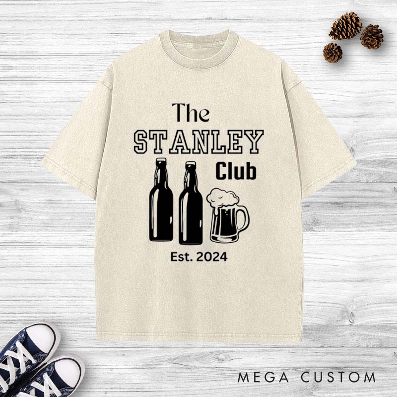 Personalized Bachelor Party Washed T-Shirt Groom Groomsmen Wedding Favors Shirts Retro y2k Washed T-Shirt for Best Man