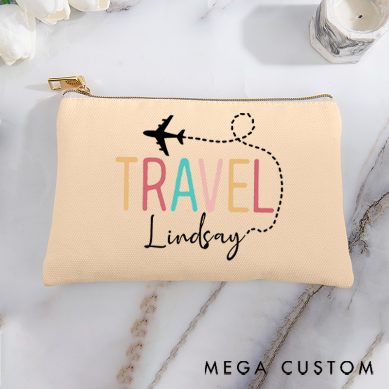 Personalized Makeup Bag Traveling Gift for Lovers Colorful Travel and Custom Name