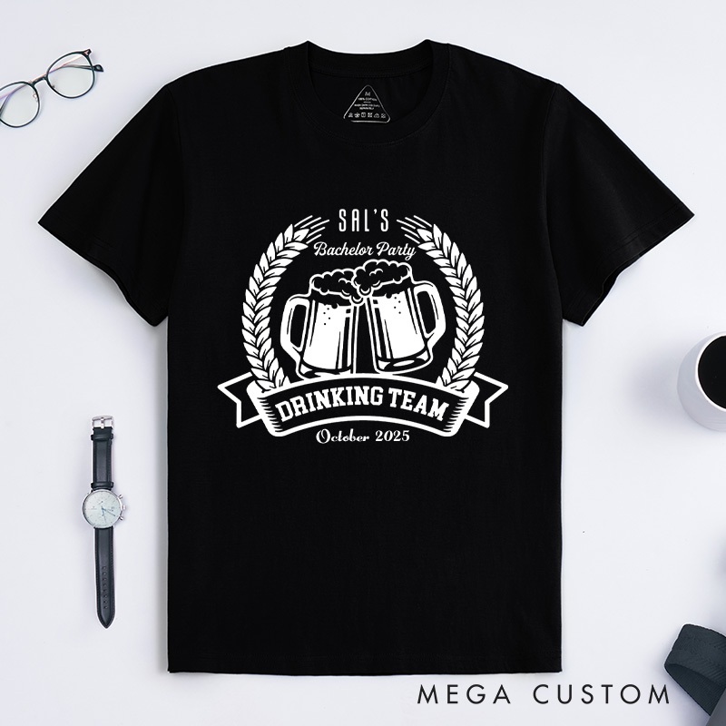 [Copy]Personalized Hunt is Over Bachelor Party T-Shirt Rustic Deer Antler Groomsman Shirt Wedding Party Favors for Groomsman Retro Best Man Gift T-Shirt