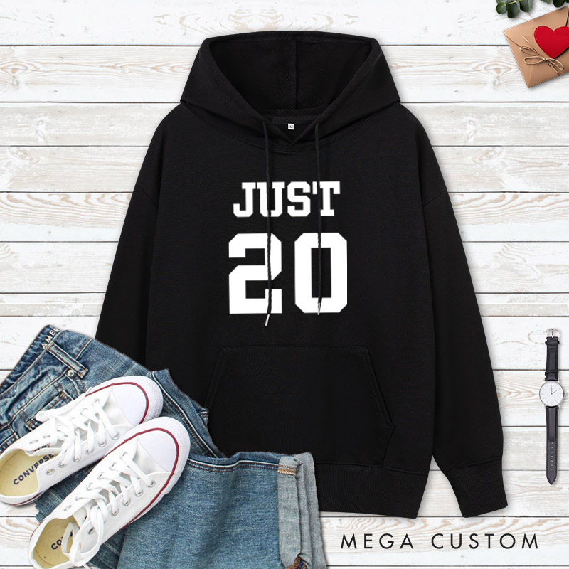 Personalized Bold Sports-Inspired Just Married Matching Wedding Couple Hoodie