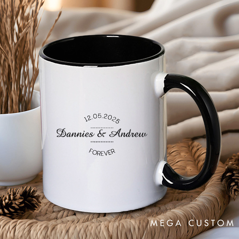 Personalized Just Married Wedding Mugs Couple Bride Groom Coffee Mug for Couple Husband Wife Ceramic Coffee Cup for Him Her