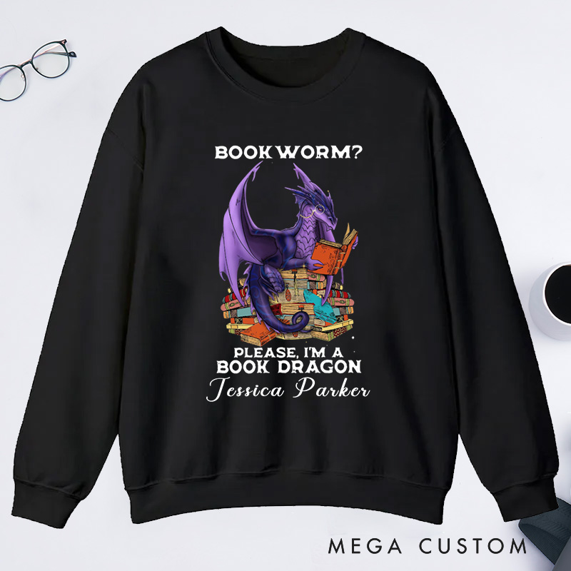 Personalized Dragon Book Classic Sweatshirts Bookworm Sweatshirt Reading Sweatshirt Reading Lover Shirt