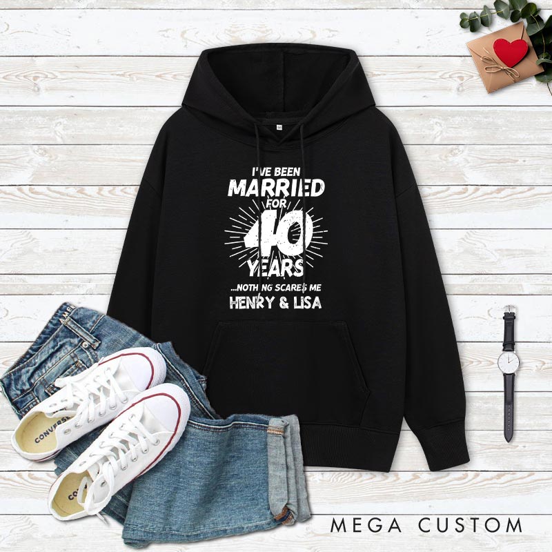 Personalized Funny Anniversary Married for 40 Years Hoodies 40th Anniversary Gift Hoodie Couple Anniversary Outfit for Husband Wife