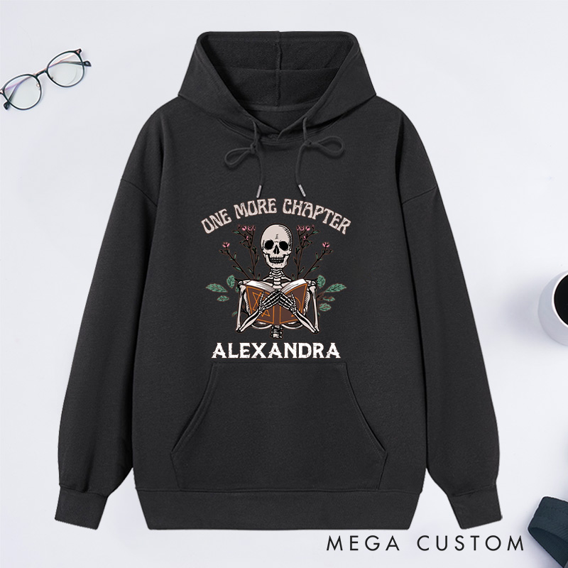 Personalized One More Chapter Classic Hoodies Custom Book Lover Hoodies with Name Reading Hoodies Librarian Gift Book Lover Gift