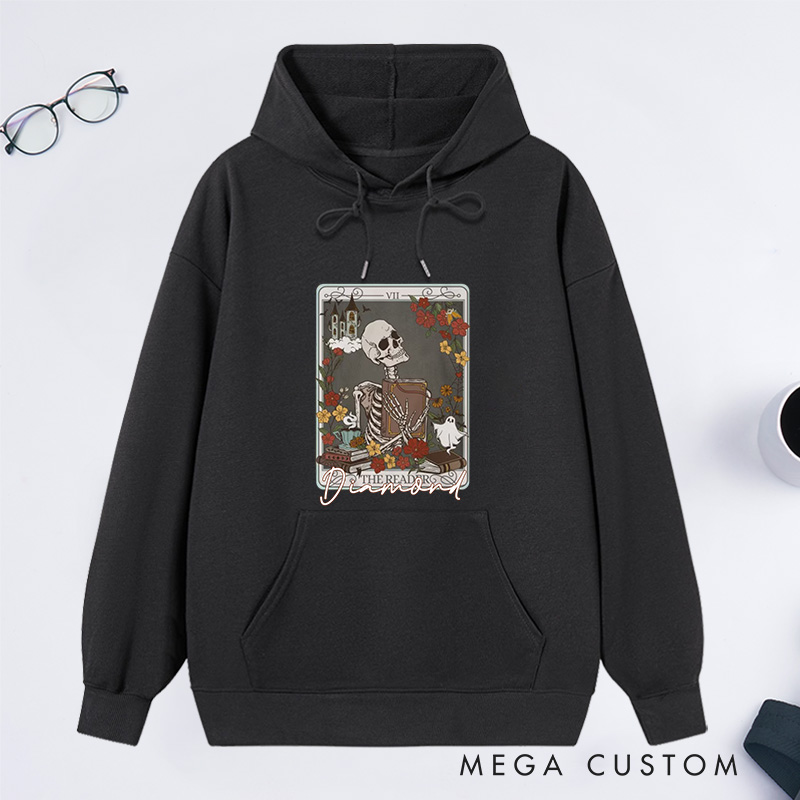 Personalized the Reader Tarot Card Crewneck Classic Hoodies Bookish Hoodies Custom Book Lover Hoodies with Name Librarian Gift Reader Gift