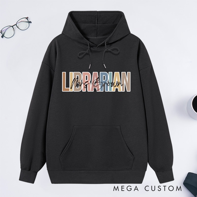 Personalized Librarian Classic Hoodies Custom Librarian Hoodies with Name Librarian Gift Librarian Day Gift