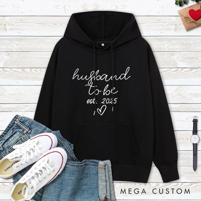 Personalized Wife To Be and Husband To Be with Year Engagement Couple Hoodie
